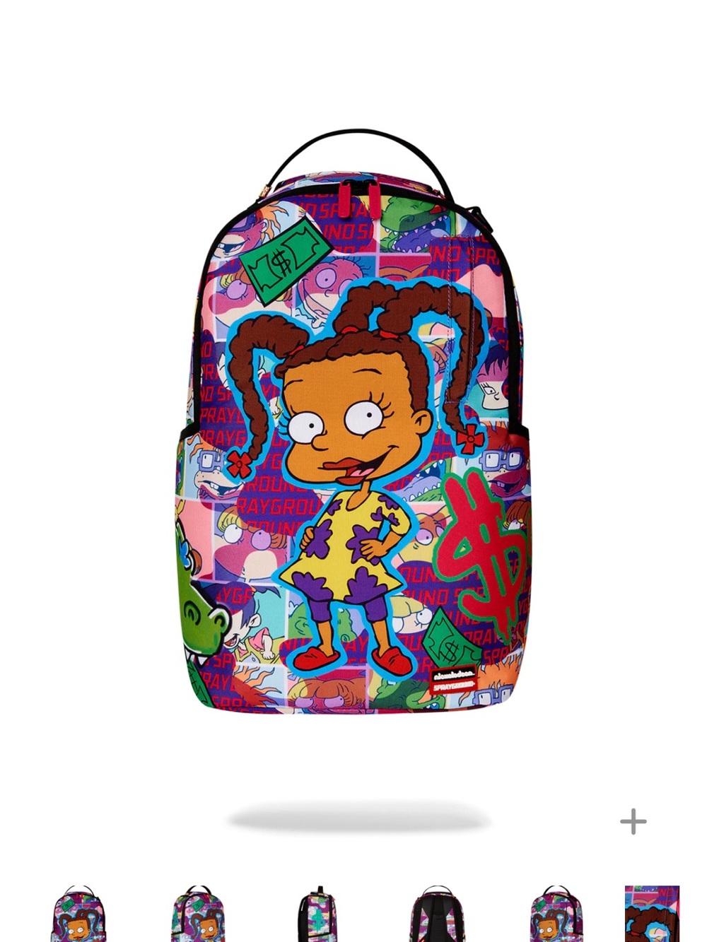 Sprayground Multicolor Cartoon Patchwork Backpack with Girl Graphic (FIRM PRICE)